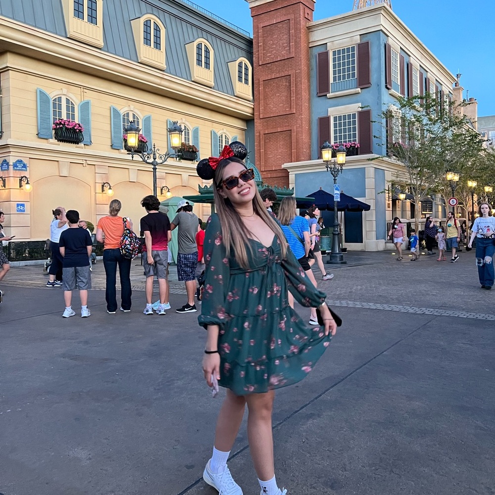 Green flower dress